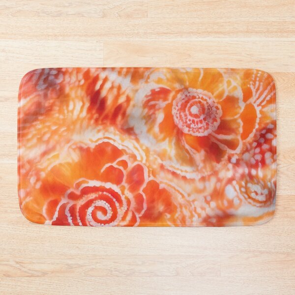 Item preview, Orange Floral Tie and Dye Shibori  designed and sold by Tamas Das.