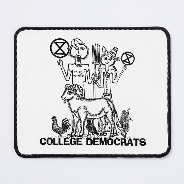 Item preview, COLLEGE DEMOCRATS ~ RANCH MAN ~ FARMER WOMAN ~ SHEEP ~ EXTINCTION SYMBOL ~ (V-6-115) designed and sold by RodeoMalibu.