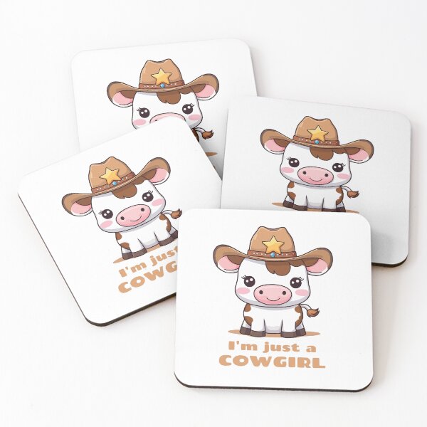 Item preview, I'm just a cowgirl. A cute little cow wearing a cowboy hat. designed and sold by twisted-dot.