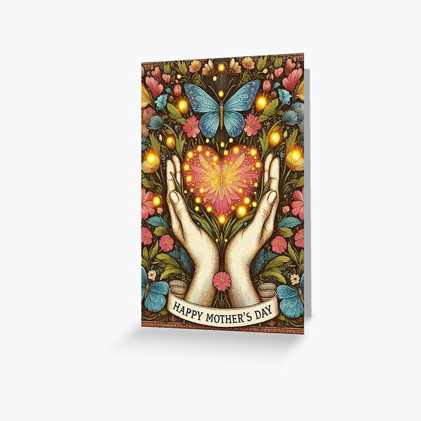 Item preview, Shining Heart of A Mother. Mothers day gift floral flowers butterflies designed and sold by Illuministique.