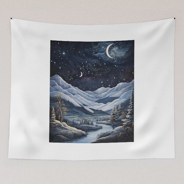 Item preview, Winter Wonderland: A Contemporary Landscape of Mountains and Stars designed and sold by Shirtastically.