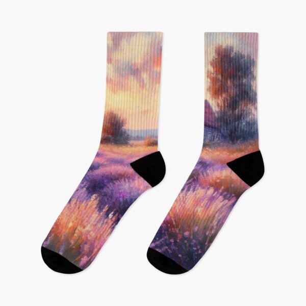 Item preview, Lavender field painting designed and sold by tipitoes.