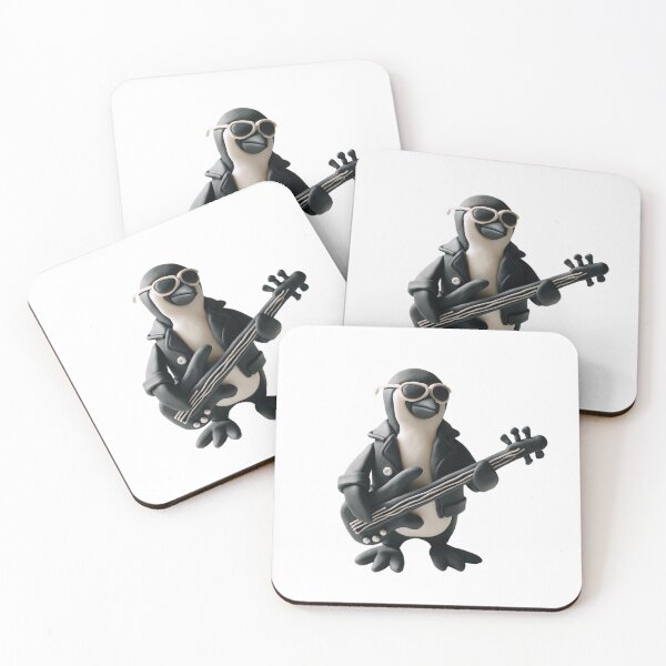 Item preview, penguin clay doll rock star playing bass designed and sold by rizaldz.