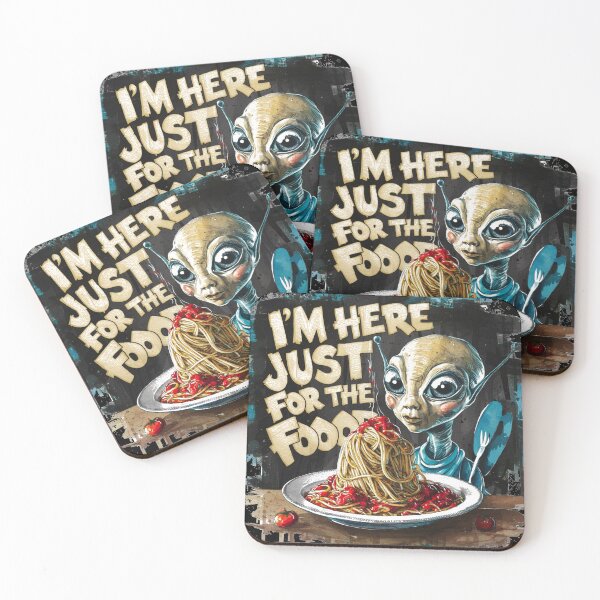 Item preview,  I AM HERE JUST FOR THE FOOD ALIEN EATING SPAGHETTI  designed and sold by justyna-s28.