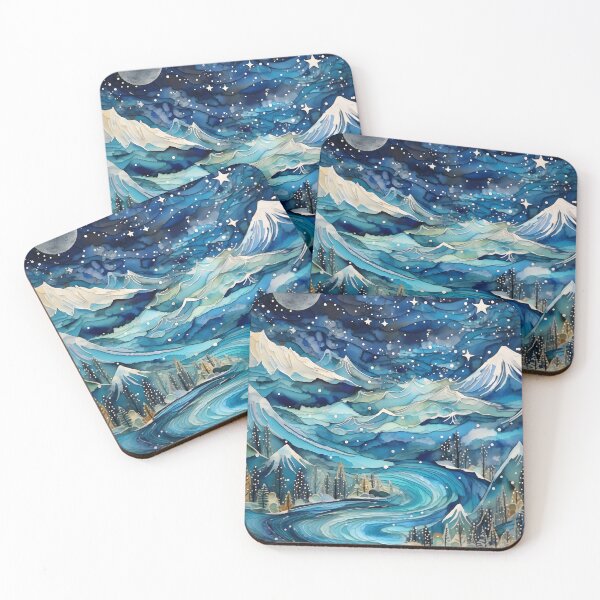Item preview, Winter Night Hike: Organic Copper and Blue Details Amidst Contemporary Art designed and sold by Shirtastically.