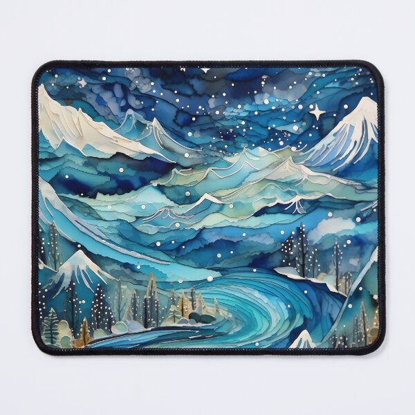 Item preview, Winter Night Hike: Organic Copper and Blue Details Amidst Contemporary Art designed and sold by Shirtastically.
