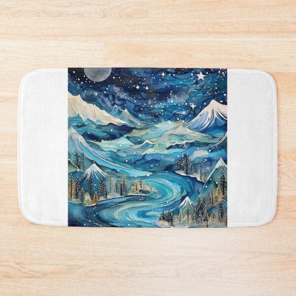 Item preview, Winter Night Hike: Organic Copper and Blue Details Amidst Contemporary Art designed and sold by Shirtastically.