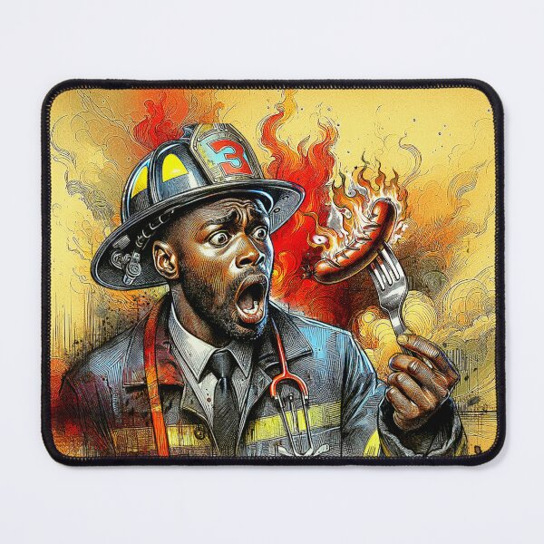 Item preview, The Firefighter, Sausage on a Fork. Fireman designed and sold by Get-Forked.