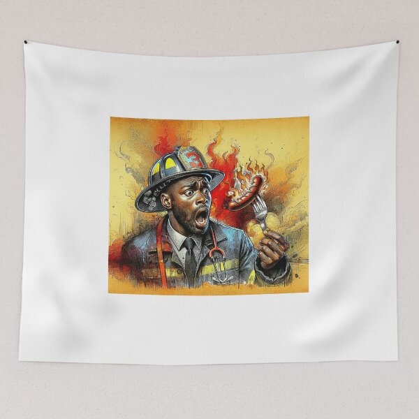 Item preview, The Firefighter, Sausage on a Fork. Fireman designed and sold by Get-Forked.
