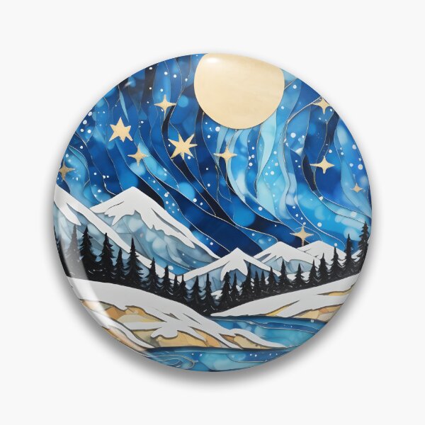 Item preview, Winter Night Hike: Organic Copper and Blue Details Amidst Contemporary Art designed and sold by Shirtastically.
