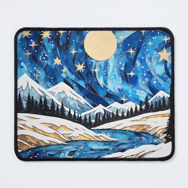 Item preview, Winter Night Hike: Organic Copper and Blue Details Amidst Contemporary Art designed and sold by Shirtastically.