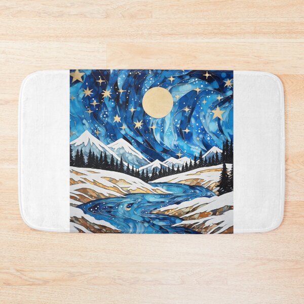 Item preview, Winter Night Hike: Organic Copper and Blue Details Amidst Contemporary Art designed and sold by Shirtastically.