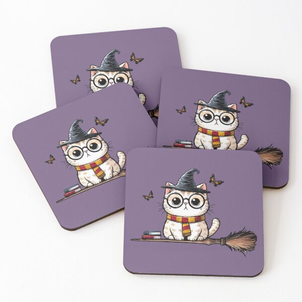 Item preview, Witch cat fly on broom designed and sold by AnnArtshock.