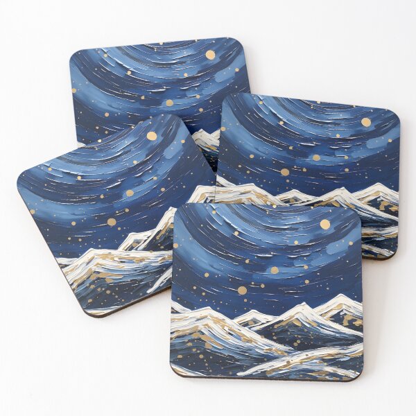 Item preview, Winter Night Hike: Organic Copper and Blue Details Amidst Contemporary Art designed and sold by Shirtastically.