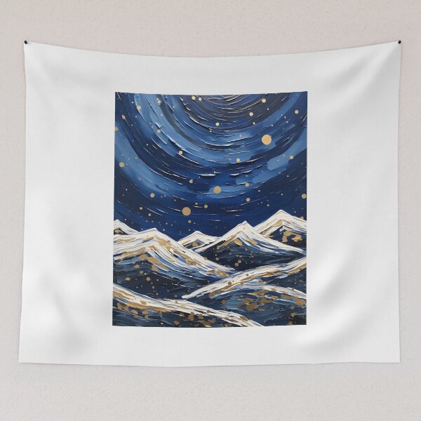 Item preview, Winter Night Hike: Organic Copper and Blue Details Amidst Contemporary Art designed and sold by Shirtastically.