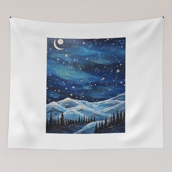 Item preview, Winter Night Hike: Organic Copper and Blue Details Amidst Contemporary Art designed and sold by Shirtastically.