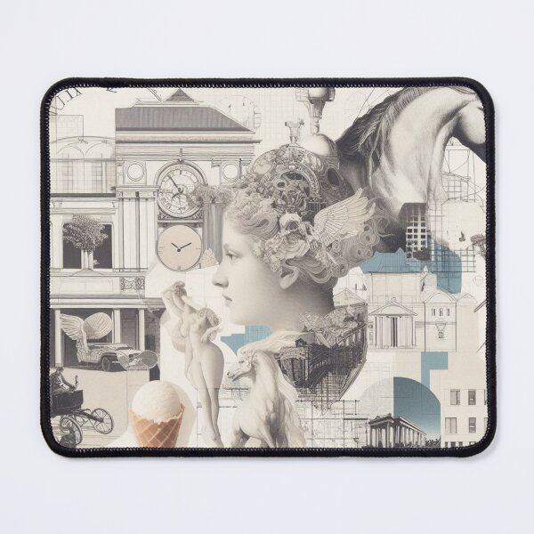Item preview, Angels and horses eating ice cream designed and sold by TheCollageWorld.