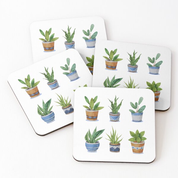 Item preview, "Pottery & Petals: Serenity in Six Watercolor Plants" designed and sold by JAMESAMORN.