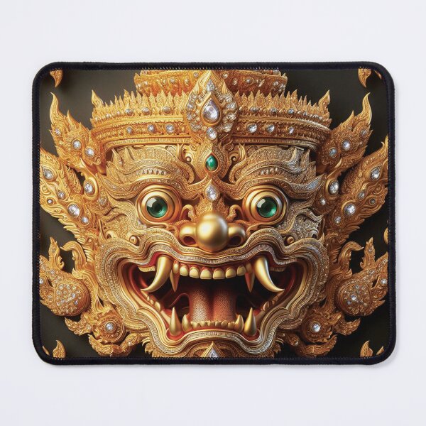 Item preview, Thai ancient Golden Giant mask with a brutal face designed and sold by Bspaces.