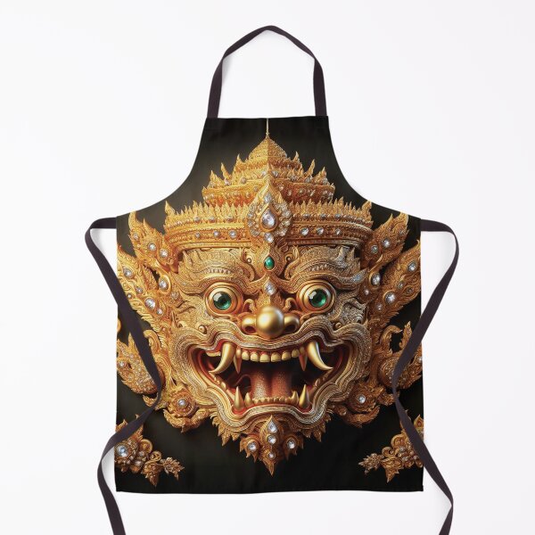 Item preview, Thai ancient Golden Giant mask with a brutal face designed and sold by Bspaces.