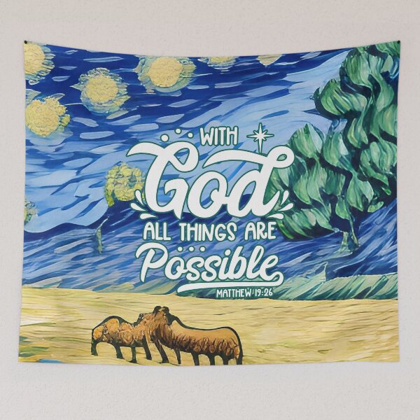Item preview, Bible Verses For Healing - Matthew 19:26 - Beautiful Abstract Painting designed and sold by SpartanDStore.