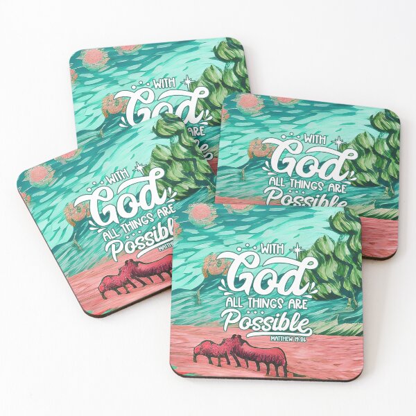 Item preview, Bible Verses For Healing - Matthew 19:26 - Teal and Crimson Abstract Painting designed and sold by SpartanDStore.