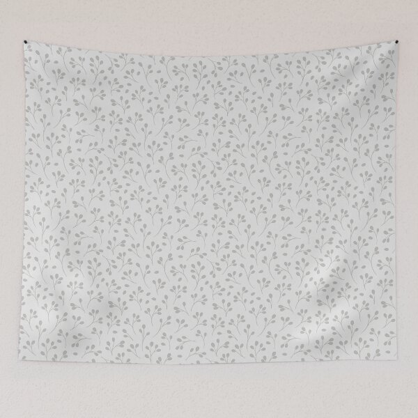 Item preview, delicate gray leaves and branches neutral colors botanical pattern designed and sold by demonique.