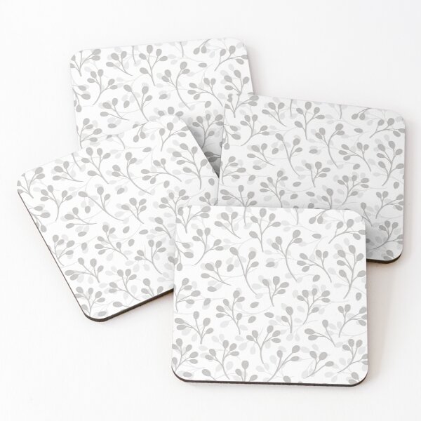 Item preview, delicate monochrome leaves and branches neutral colors botanical pattern designed and sold by demonique.