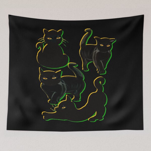 Item preview, Black Cat Void Peeking - adorable silhouette minimalist art designed and sold by Artonmytee.