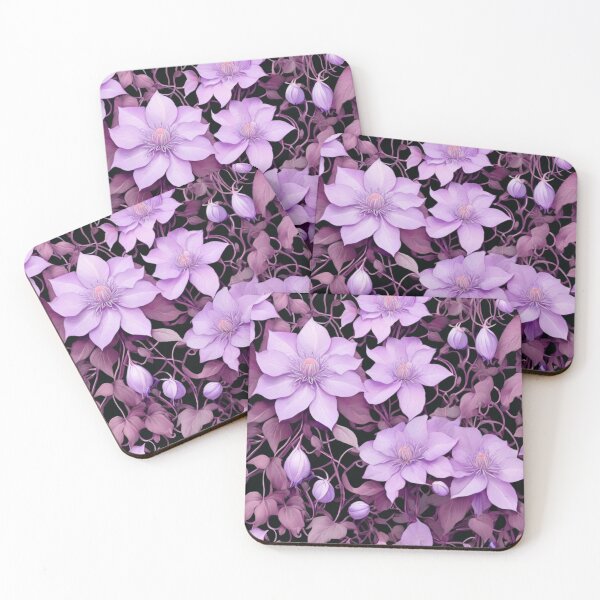 Item preview, Clematis flowers in pink designed and sold by Flowersonstuff.