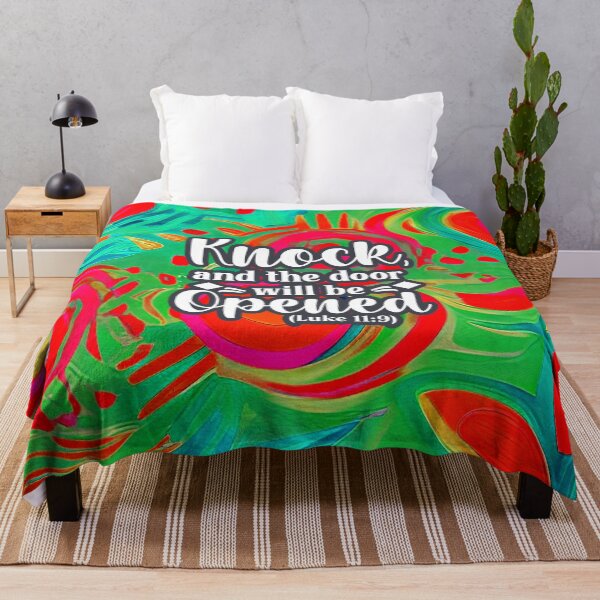 Item preview, Bible Verses For Healing -Luke 11:9 - Green & Red Abstract Painting designed and sold by SpartanDStore.
