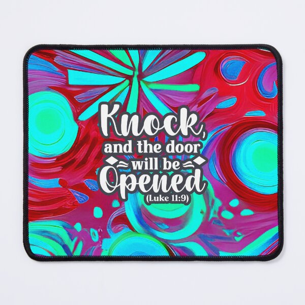 Item preview, Bible Verses For Healing - Luke 11:9 - Red and Blue Abstract painting designed and sold by SpartanDStore.