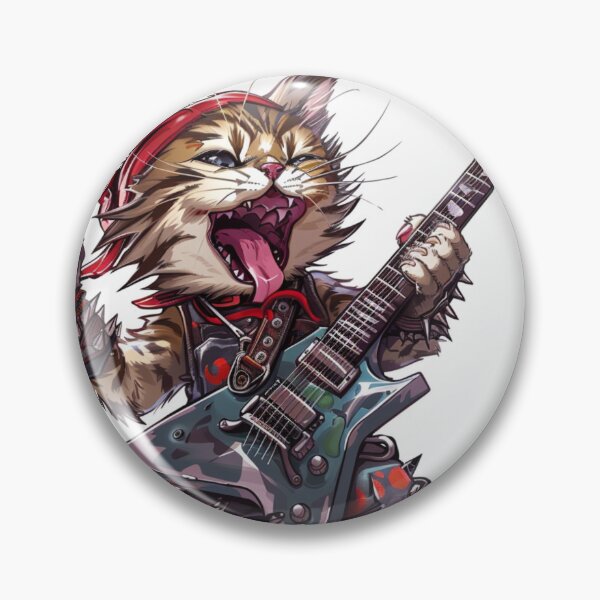 Item preview, crazy_shouting_kitten_wearing_heavy_metal_attire designed and sold by Kirollos9.