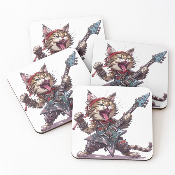 Item preview, crazy_shouting_kitten_wearing_heavy_metal_attire designed and sold by Kirollos9.