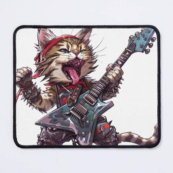 Item preview, crazy_shouting_kitten_wearing_heavy_metal_attire designed and sold by Kirollos9.
