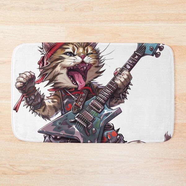 Item preview, crazy_shouting_kitten_wearing_heavy_metal_attire designed and sold by Kirollos9.