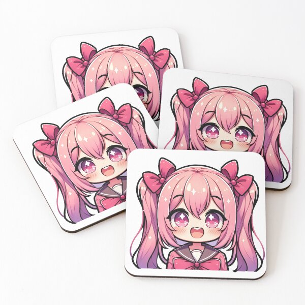 Item preview, Starry-Eyed Sweetheart: Pink Ribbon Chibi Cute Girl designed and sold by TarotDigital.