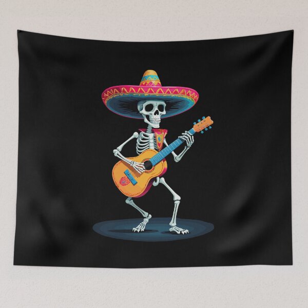 Item preview, Mexican Mariachi Skeleton Guitar Music designed and sold by LuminOrb.