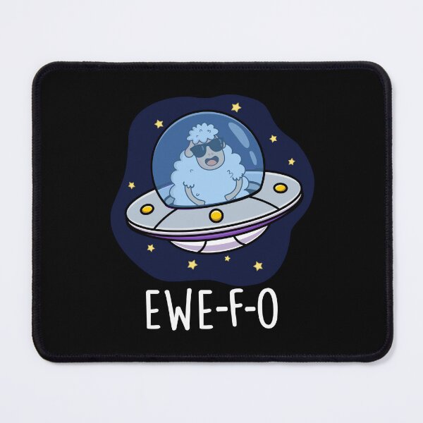 Item preview, Ewe-F-O Funny UFO Pun (Dark BG) designed and sold by punnybone.