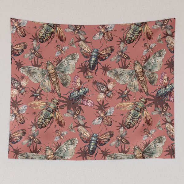 Item preview, Cicada pattern Insect lover entomology red designed and sold by AlchemyColor.