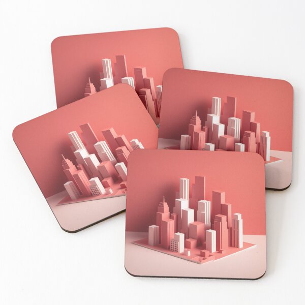 Item preview, City diorama in red color #4 designed and sold by TheCollageWorld.