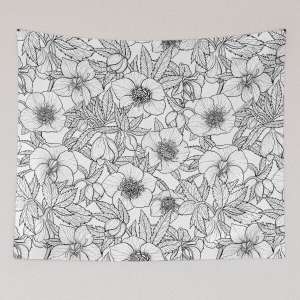 Item preview, Hellebores in black and white designed and sold by Katerina Mitkova Kirilova.