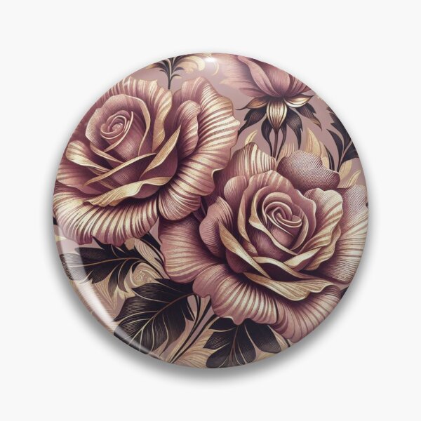 Item preview, Mauve & Gold Foil Damask With Roses designed and sold by DesignsByPrnces.
