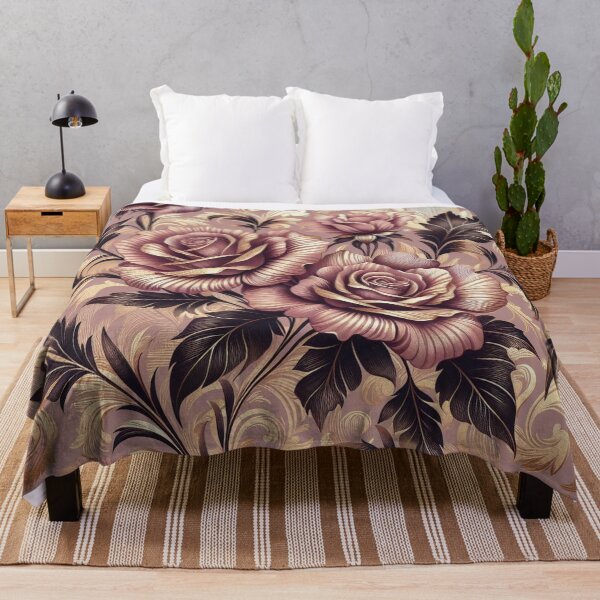 Item preview, Mauve & Gold Foil Damask With Roses designed and sold by DesignsByPrnces.