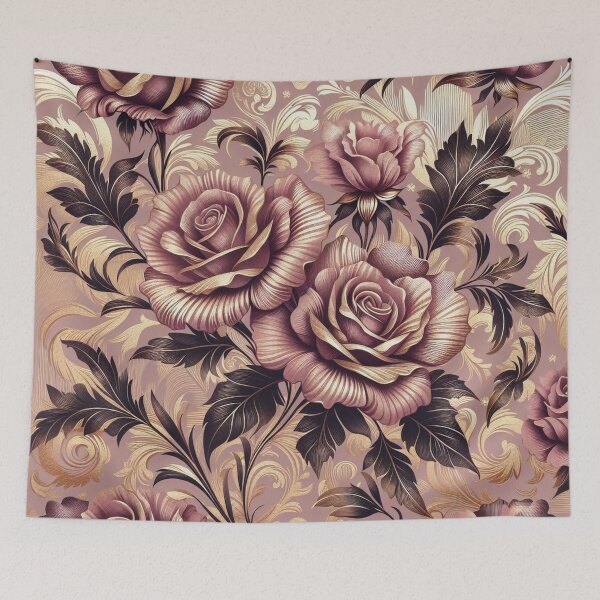 Item preview, Mauve & Gold Foil Damask With Roses designed and sold by DesignsByPrnces.