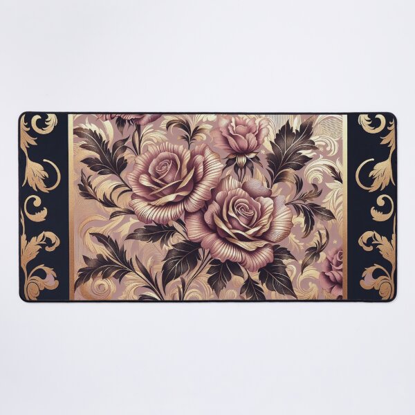 Item preview, Mauve & Gold Foil Damask With Roses designed and sold by DesignsByPrnces.