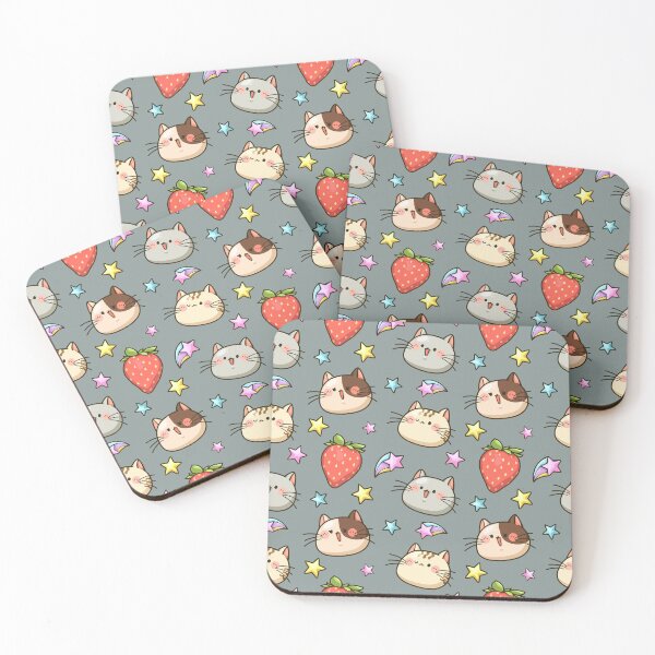 Item preview, cute face cat - strawberry and star cartoon designed and sold by Faissal Thomass.