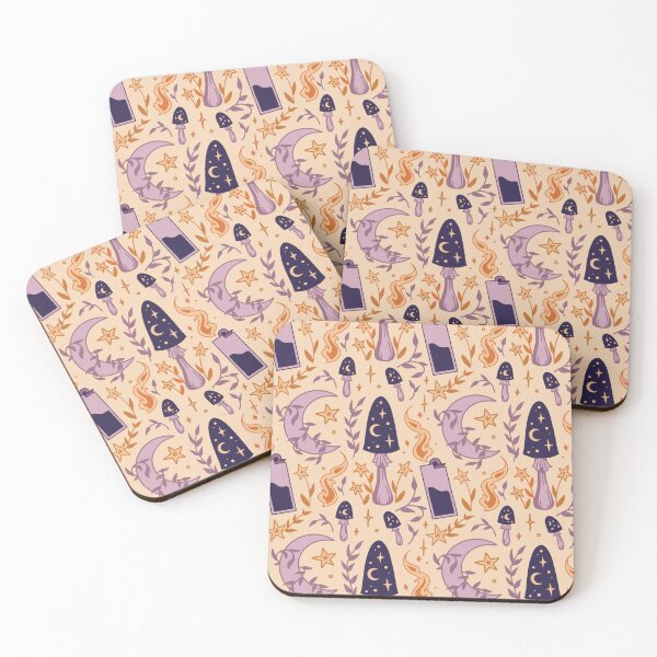 Item preview, Space Mushrooms & Lighter Flame Floral Star Garden Whimsical Pattern designed and sold by tessabean.