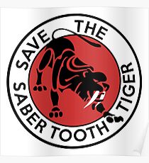 Saber Tooth Tiger Big Cat Conservation Poster