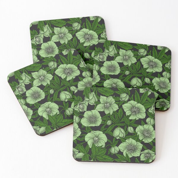 Item preview, White Hellebores with leaves designed and sold by Katerina Mitkova Kirilova.
